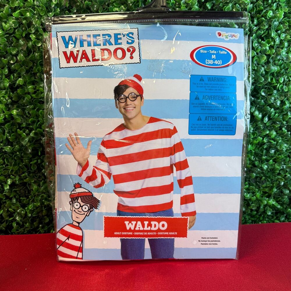 New Where’s Waldo Costume Adult Med Disguise Concert Event Cosplay Halloween